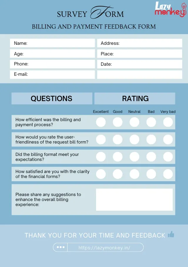 Billing and Payment Feedback Form