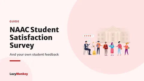 Illustration of students queuing at a college help desk to give feedback