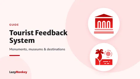Icons of a museum and a tourist destination for visitor feedback