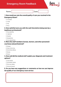 Emergency Room Feedback Template