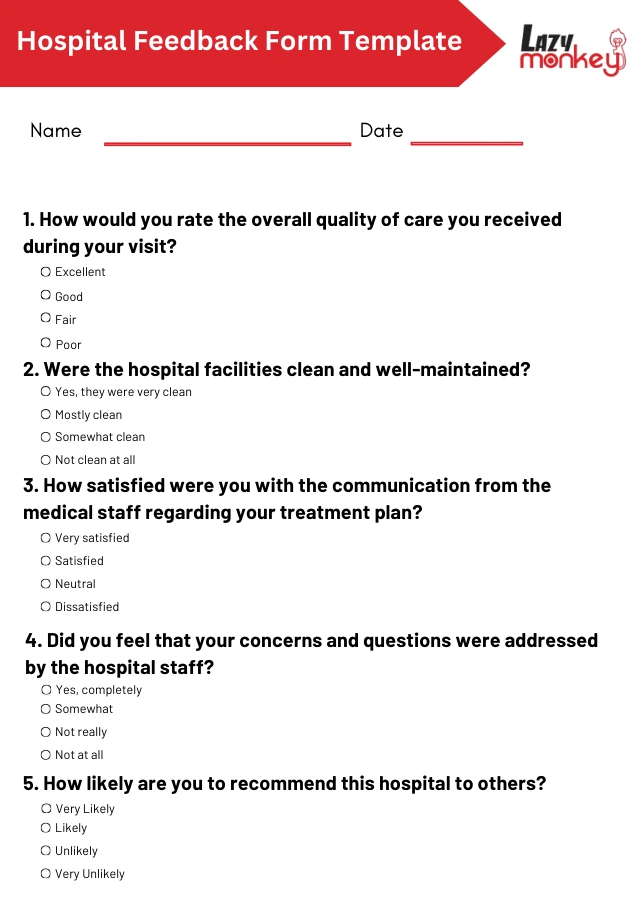 Hospital Feedback Form 