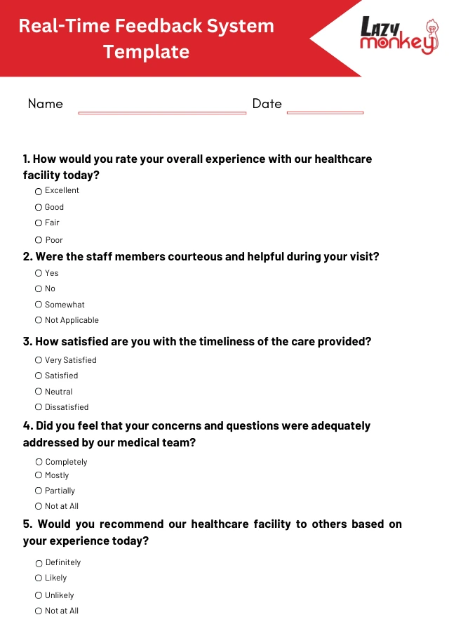 Real-Time Feedback System Form