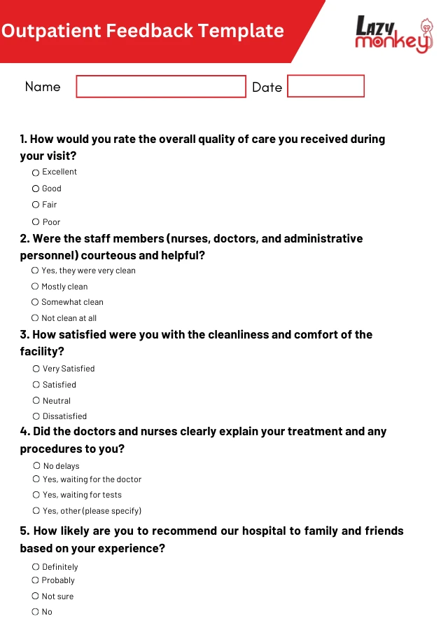 Outpatient Feedback Form