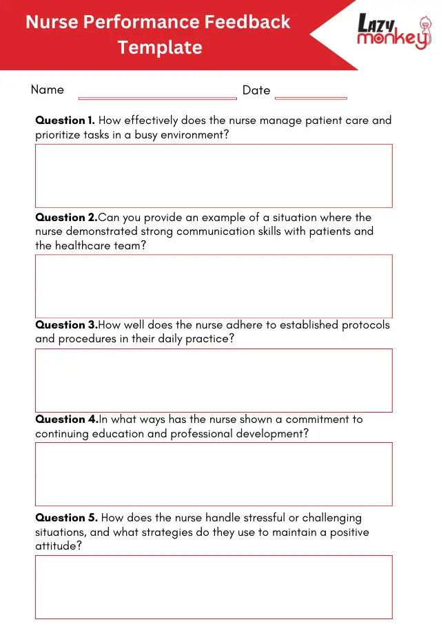 Nurse Performance Feedback Form