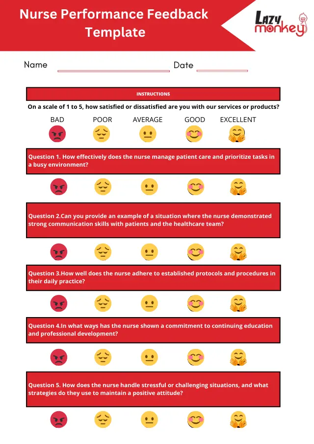 Nurse Performance Feedback Form