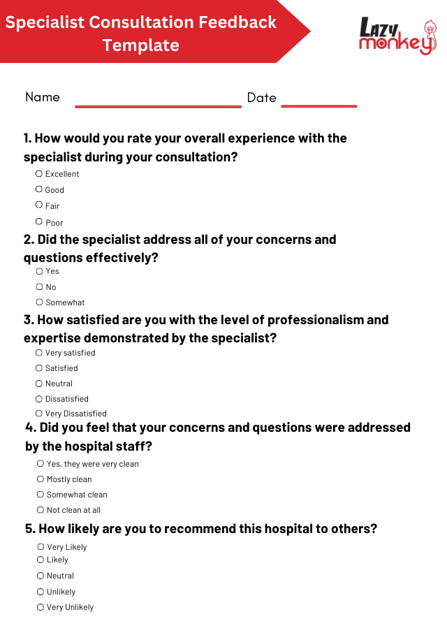 Specialist Consultation Feedback Form