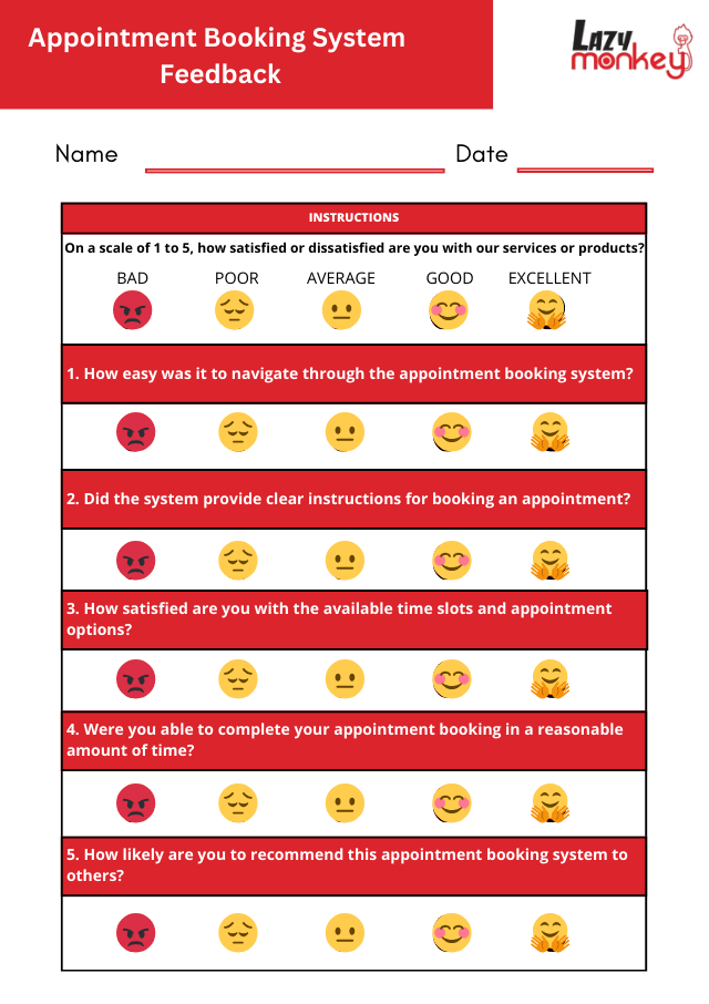 Appointment Booking System Feedback Form