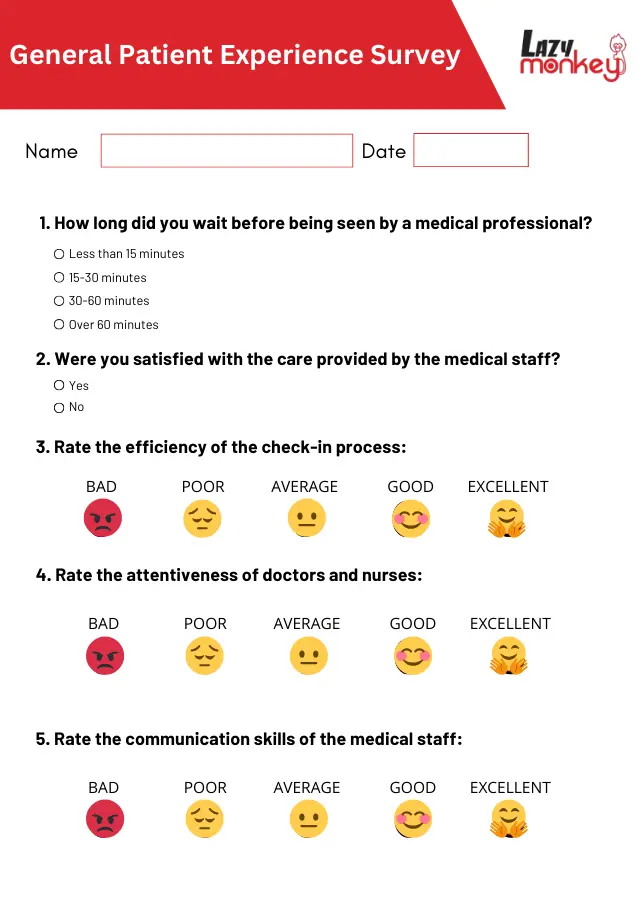 Emergency Room Feedback Form