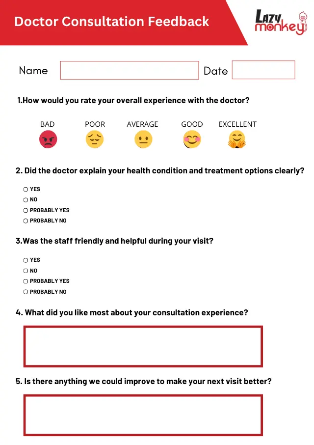 Doctor Consultation Feedback Form