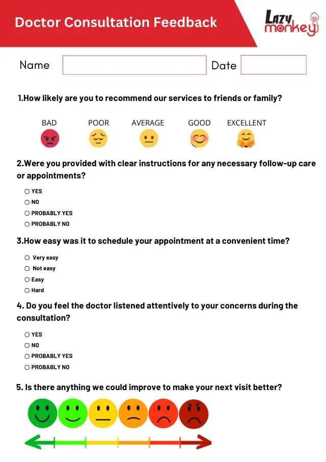 Doctor Consultation Feedback Form