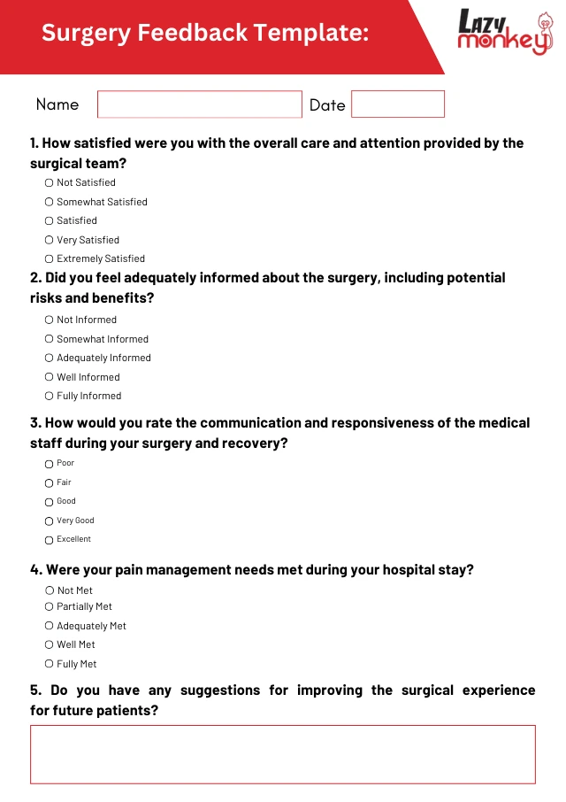 Surgery Feedback Form