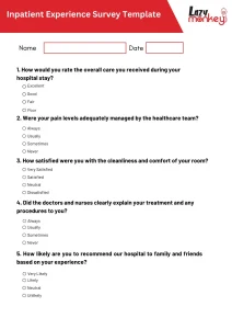 Inpatient Experience Survey Template