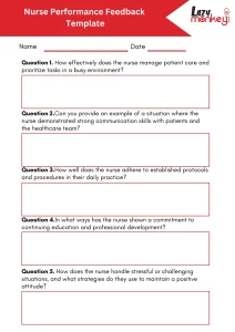 Nurse performance feedback template