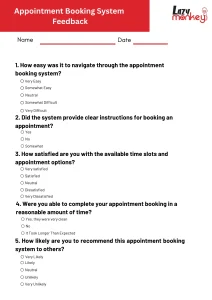 Appointment booking system feedback template