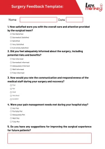 surgery feedback template