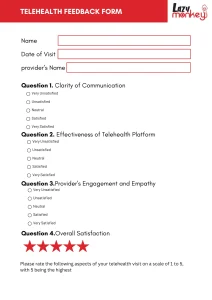 Telehealth feedback template