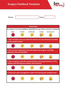 surgery feedback template