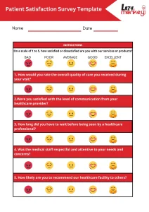 Patient satisfaction survey template