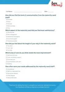 Maternity Ward Feedback Template