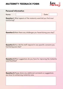 Maternity Ward Feedback Template