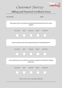 Billing And Payment Feedback Form