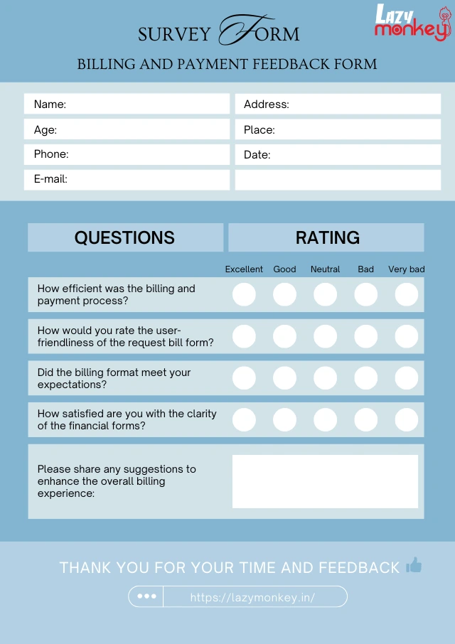 Billing and Payment Feedback Form