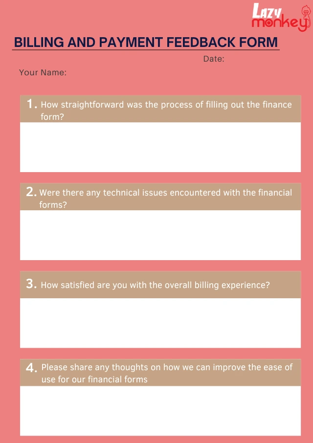 Billing and Payment Feedback Form